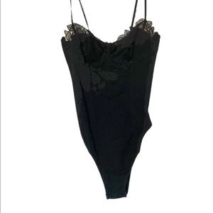 victorias secret black lingerie one piece